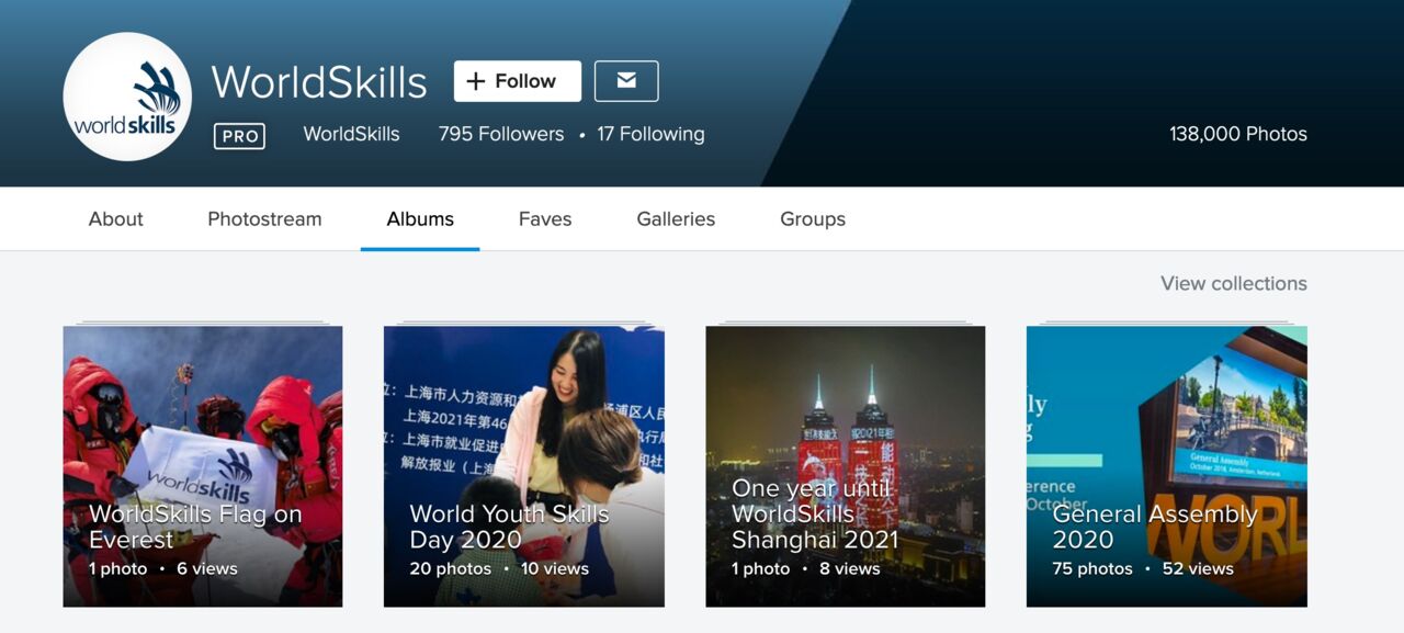 Flickr网站的屏幕截图，以说明如何导航到收藏。
